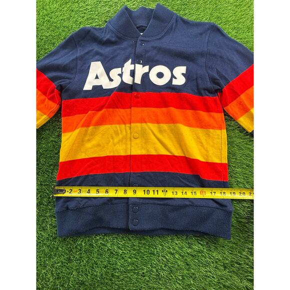 Mitchell & Ness Houston Astros Cooperstown Rainbow Sweater Sz 36 S Navy MLB Mens - Picture 8 of 12